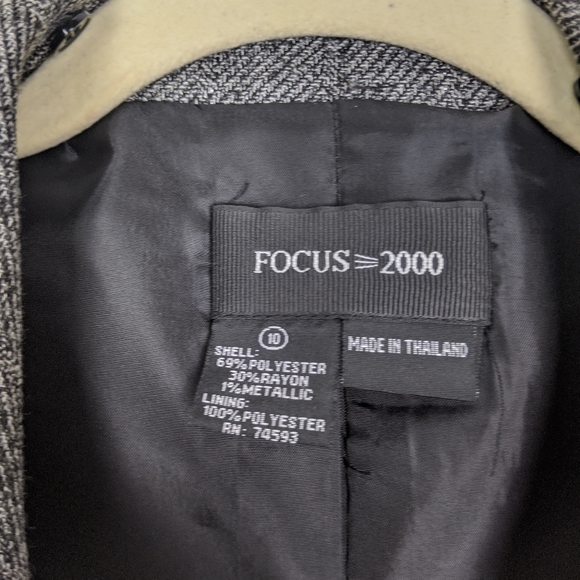 Focus 2000 Metallic Button Down Jacket Coat - Picture 5 of 7